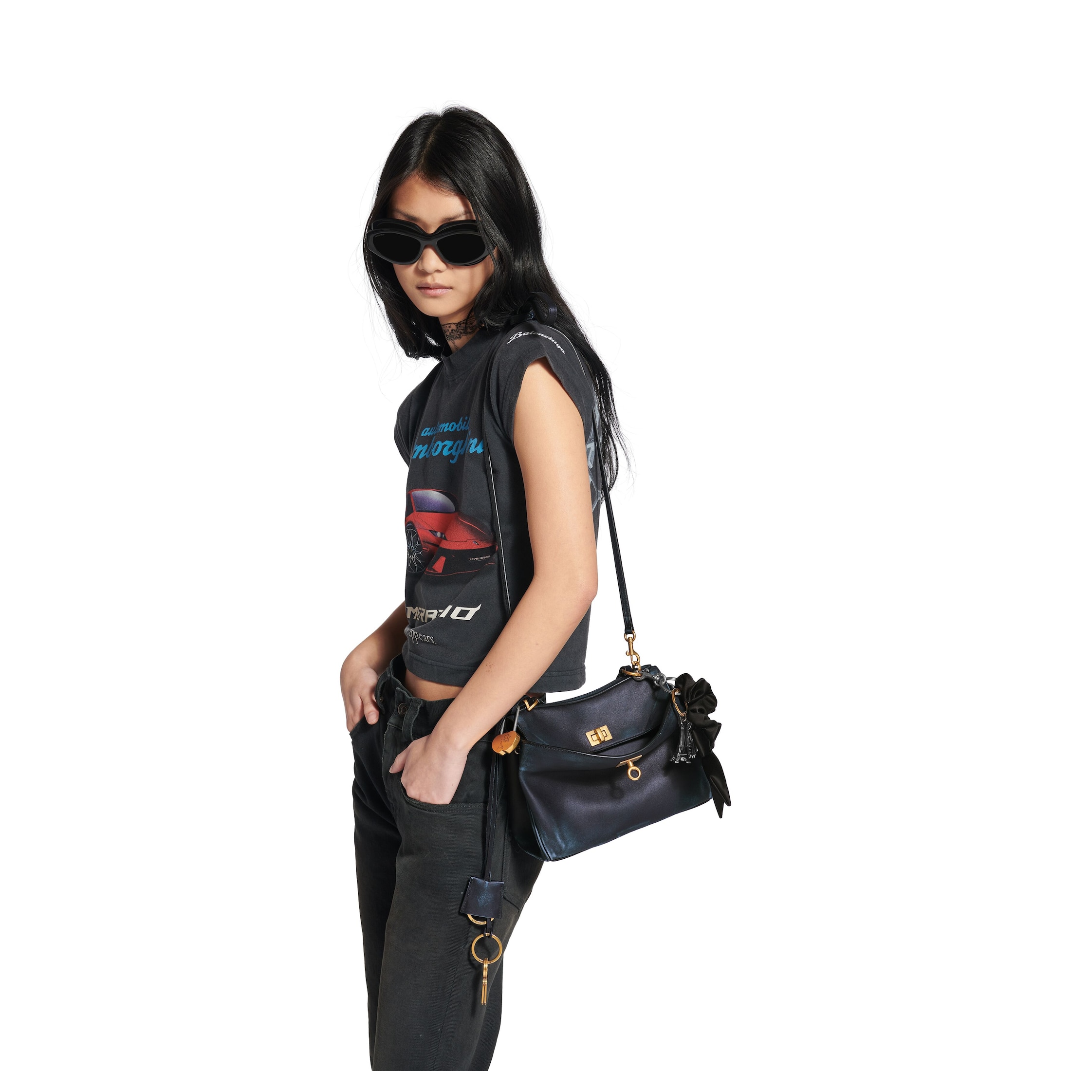Balenciaga Women's Rodeo Handbag Mini With Charms7954562AB0Y4221