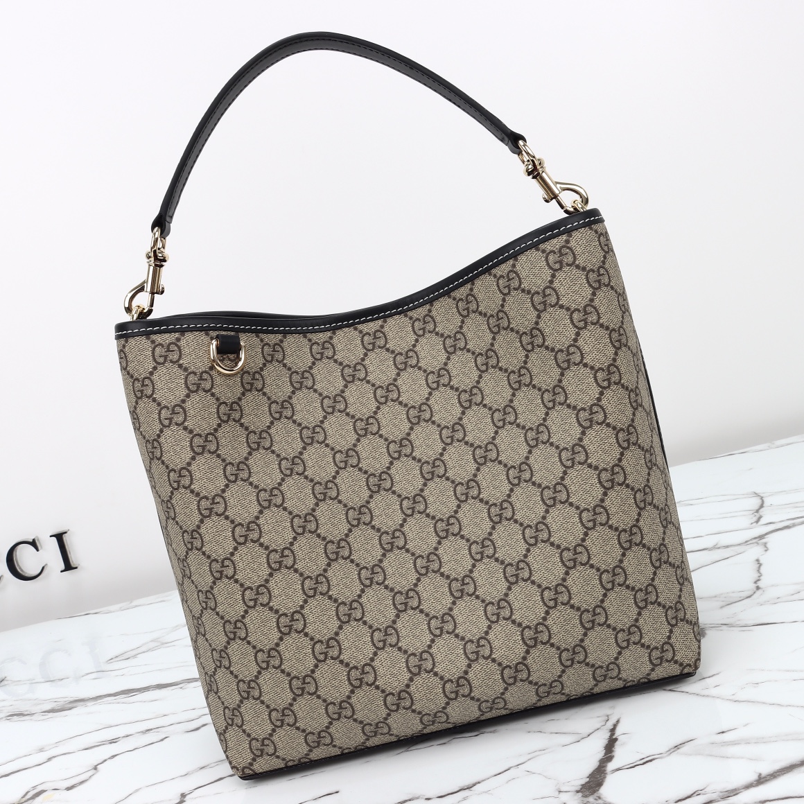 Gucci GG Emblem Medium Bucket Bag 815103 FAD6L 9741