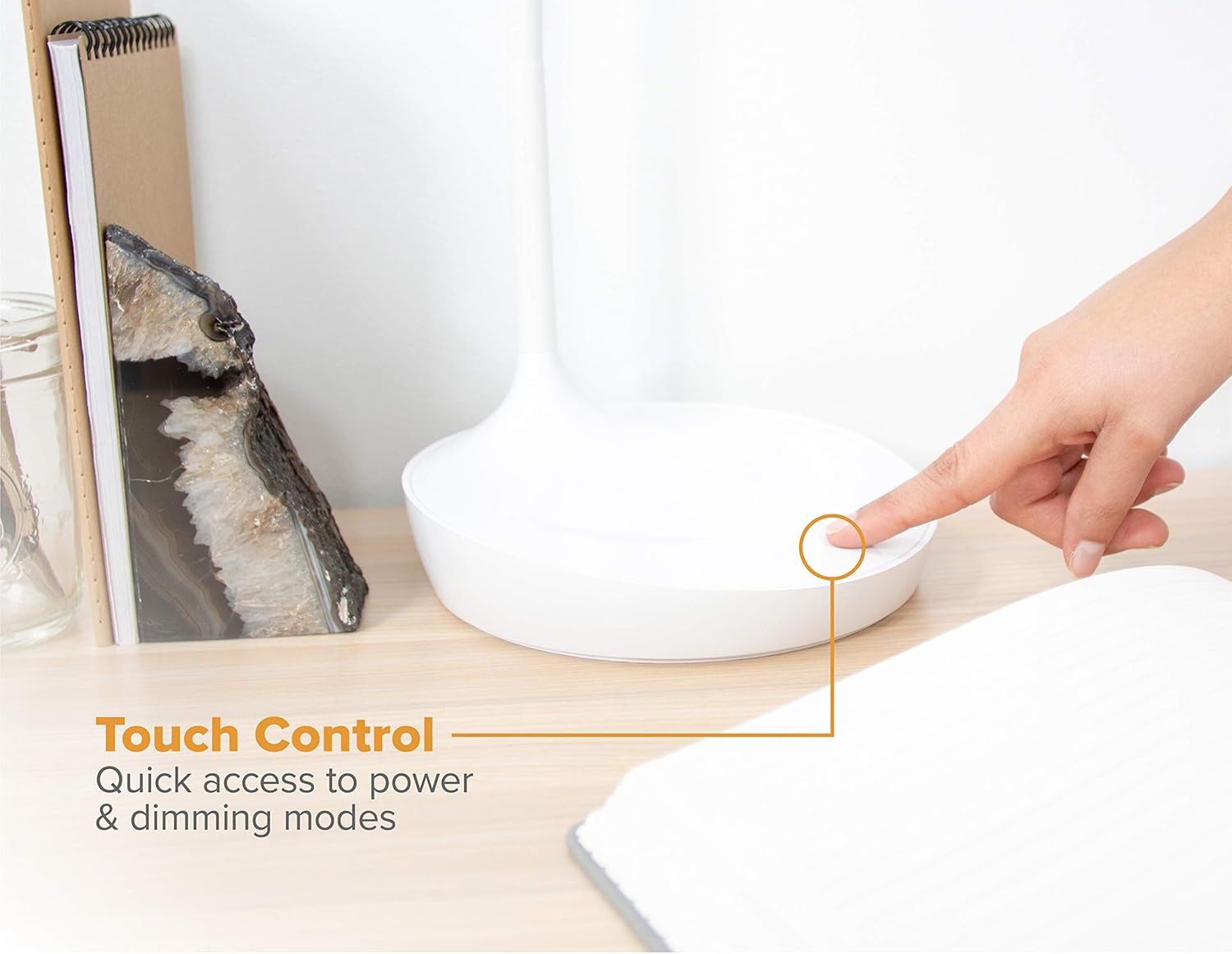 Bostitch Office LED Gooseneck Desk Lamp with USB Charging Port, 3 Dimming Levels, Touch Control, Blue (VLED1502-BLUE)