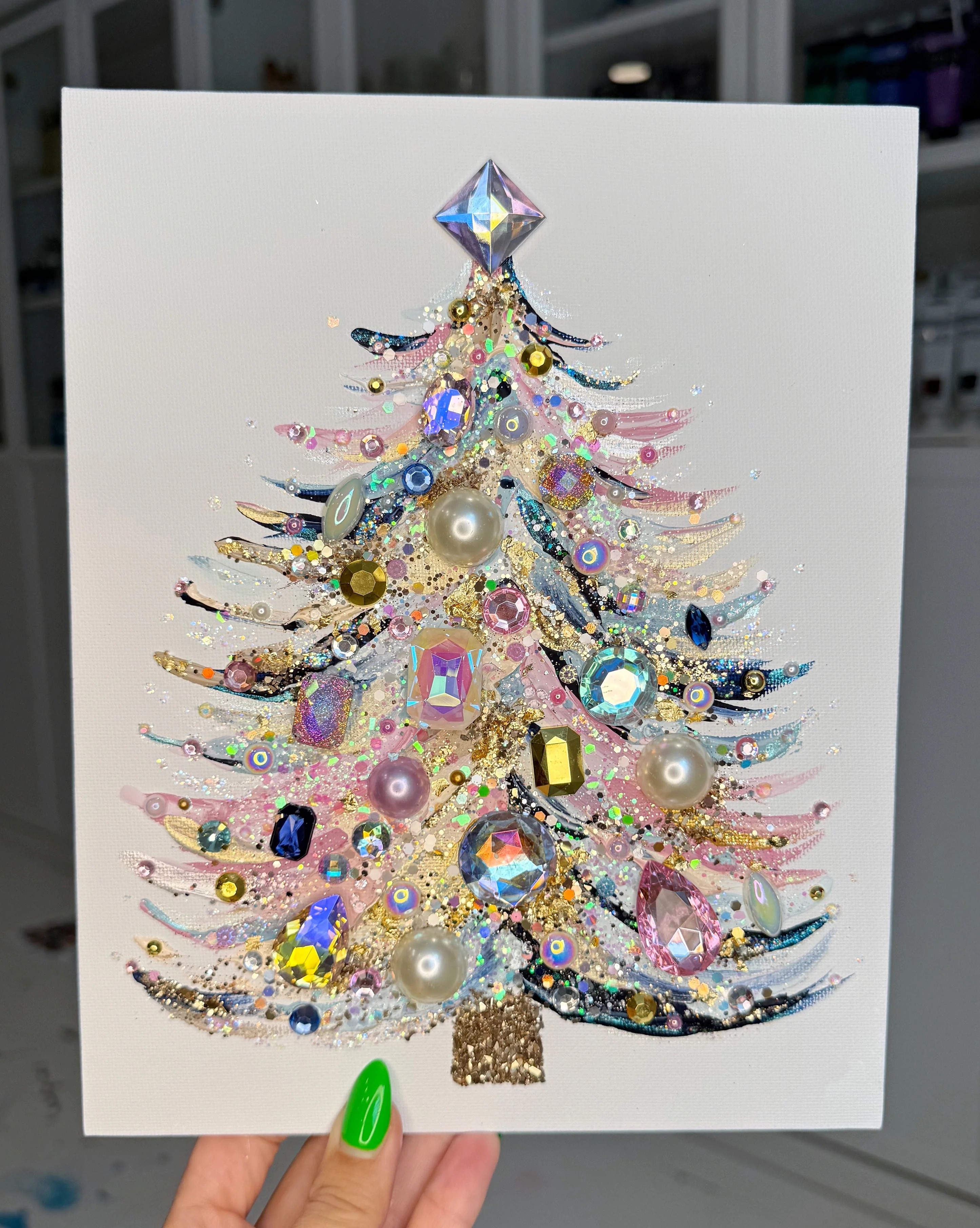 🎄Early Christmas Sale🎄Sparkling Jewelry Christmas Tree Painting