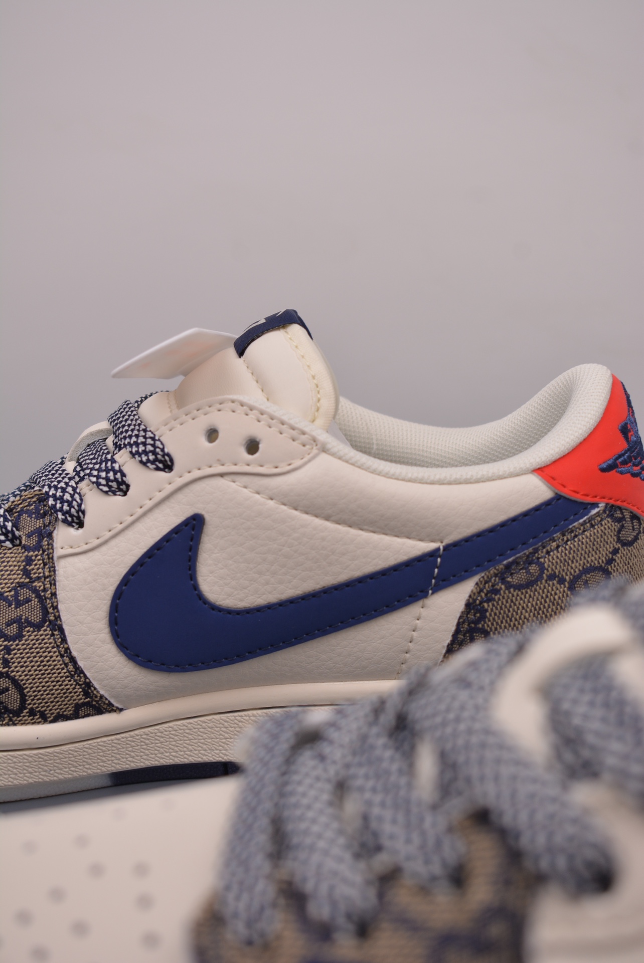 Gucci x Nike Air Jordan 1 Low OG Cream White Dark Blue XY2688-118