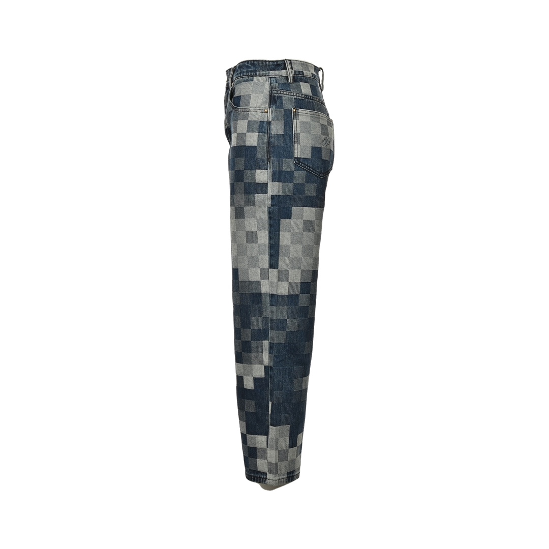 Louis Vuitton 24ss Mosaic Checkerboard Jeans