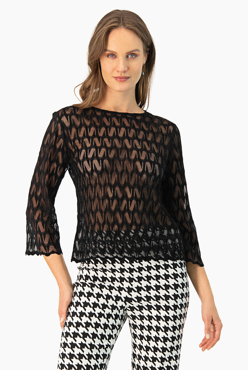 Blusa recta manga 3/4