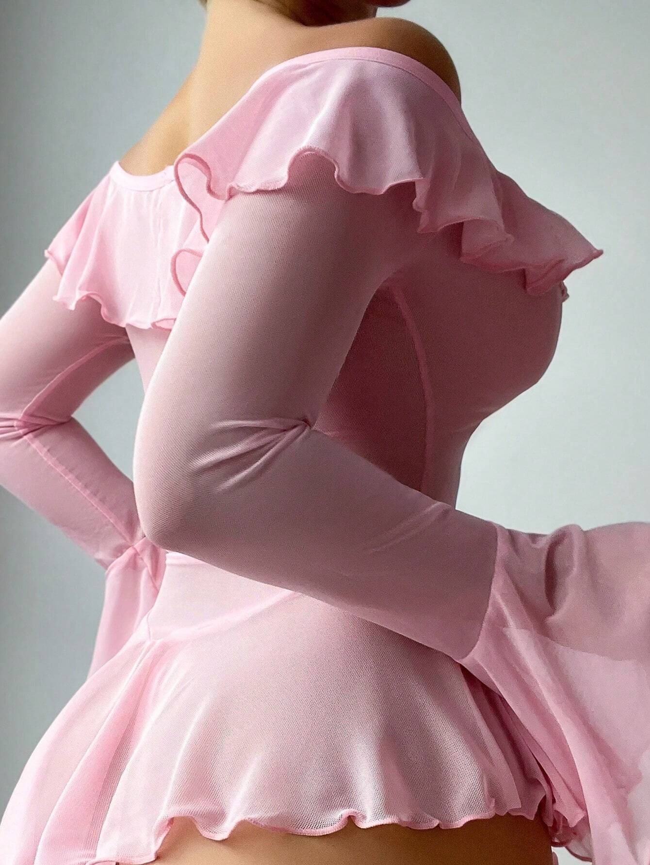 Sexy see-through mesh dress, alluring and innocent style, lingerie.