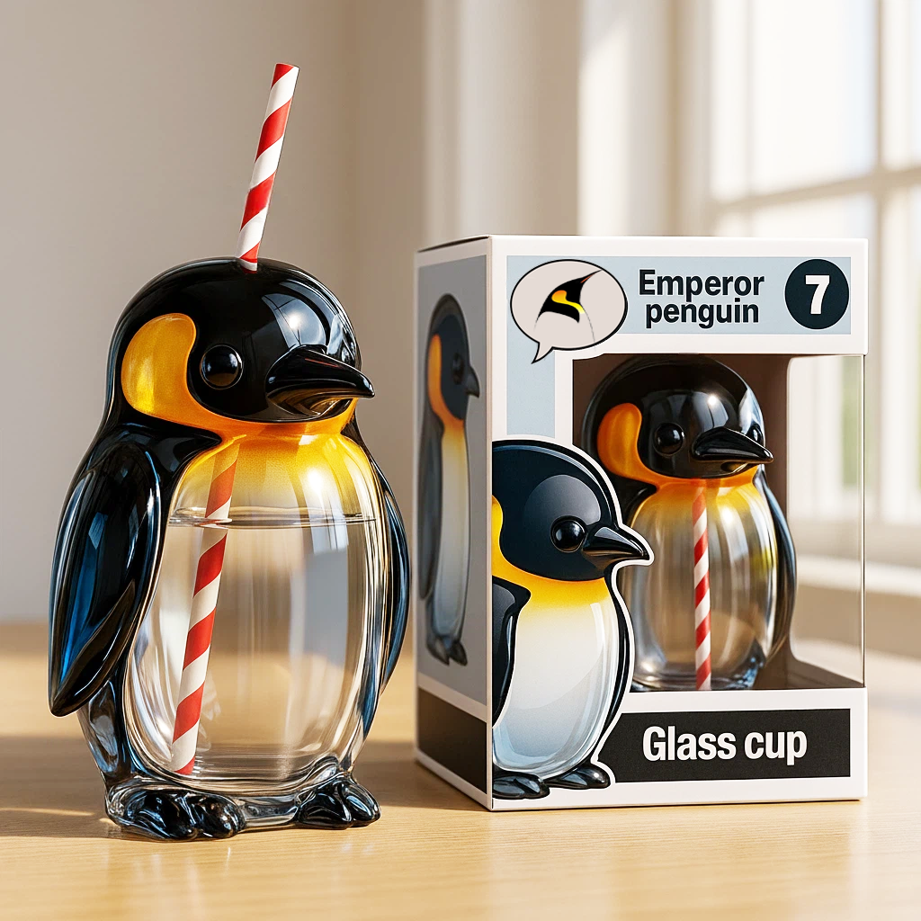 🐧🥤 emperor penguin glass - make every sip cuter!