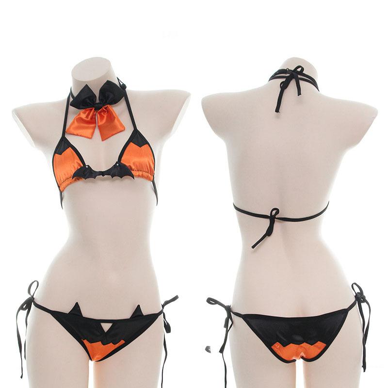 Devil Bow Lace Bikini Lingerie Set