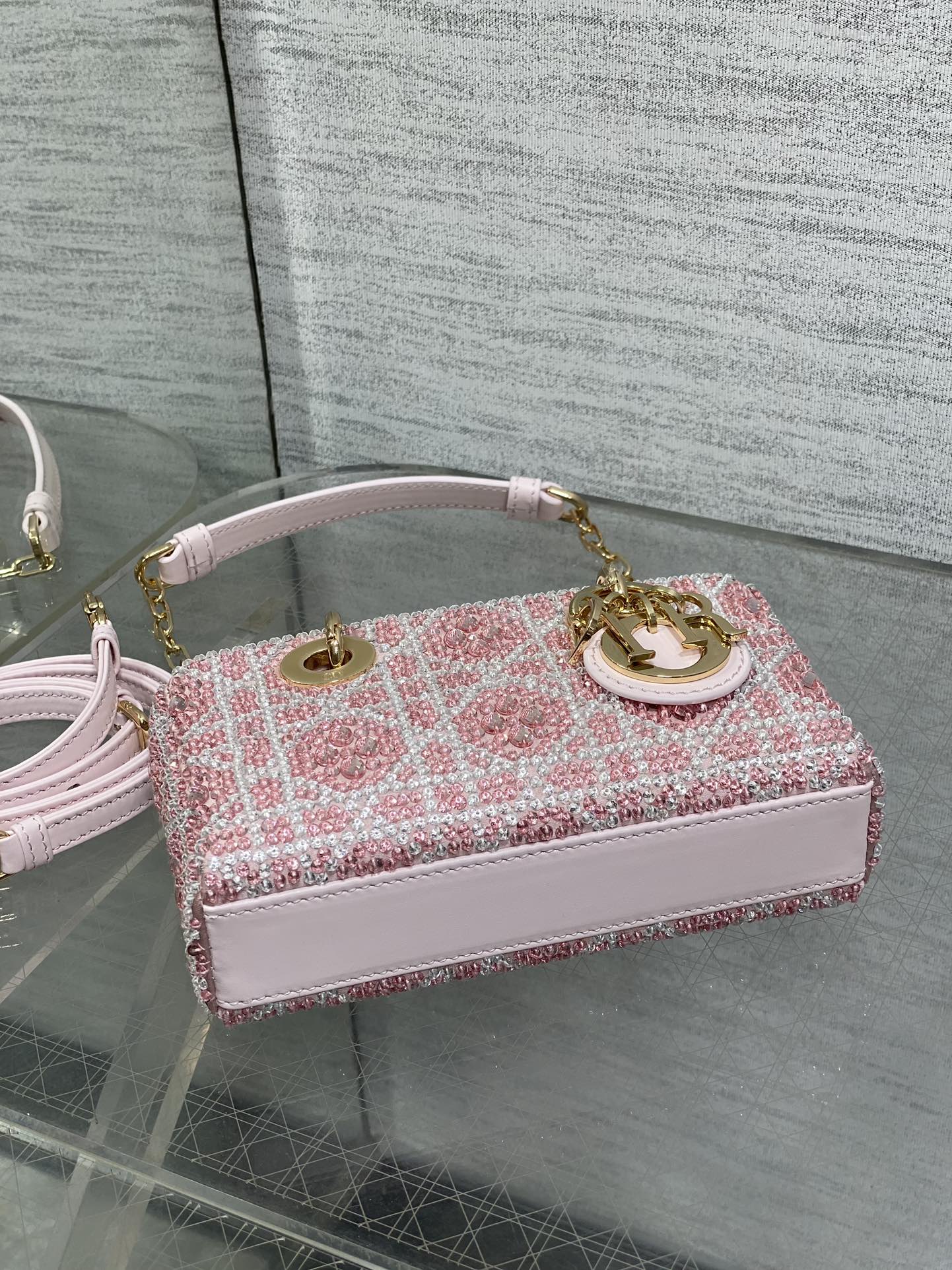 Dior Lady Limited Edition Heavy Beads Horizontal Version Princess Diana Bag