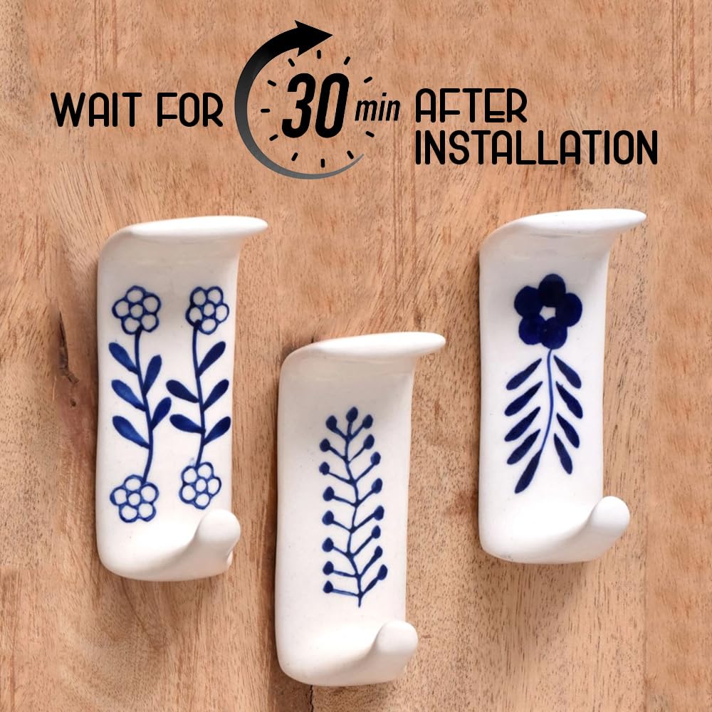 🔥Last Day 49% OFF🔥3 Pcs Handmade Premium Ceramic Boho Adhesive Wall Hooks