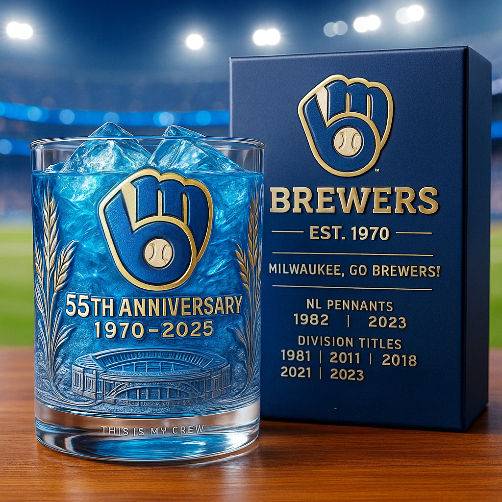 Milwaukee Brewers 55th Anniversary Collectible Glass