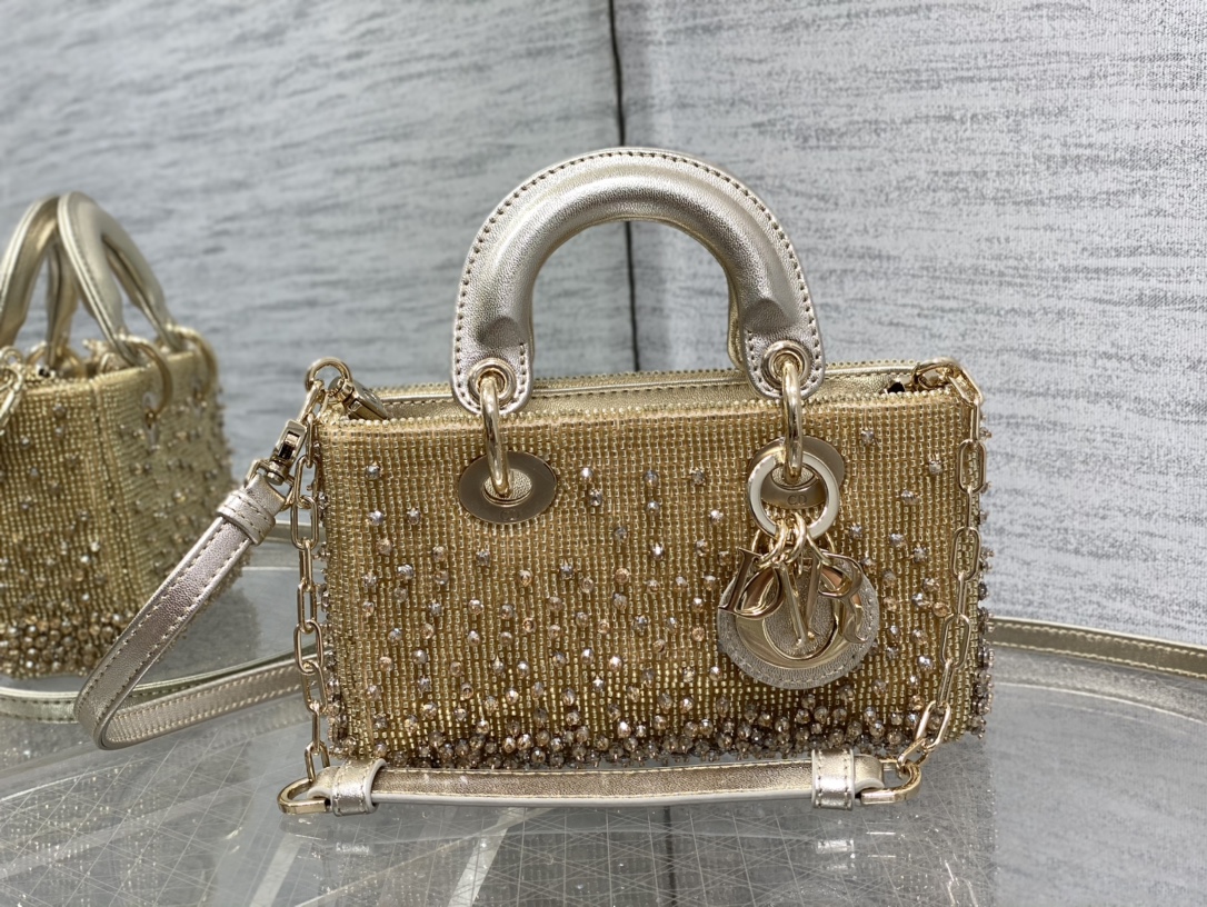 Dior Lady Limited Edition Beaded Horizontal Edition Princess Diana Bag