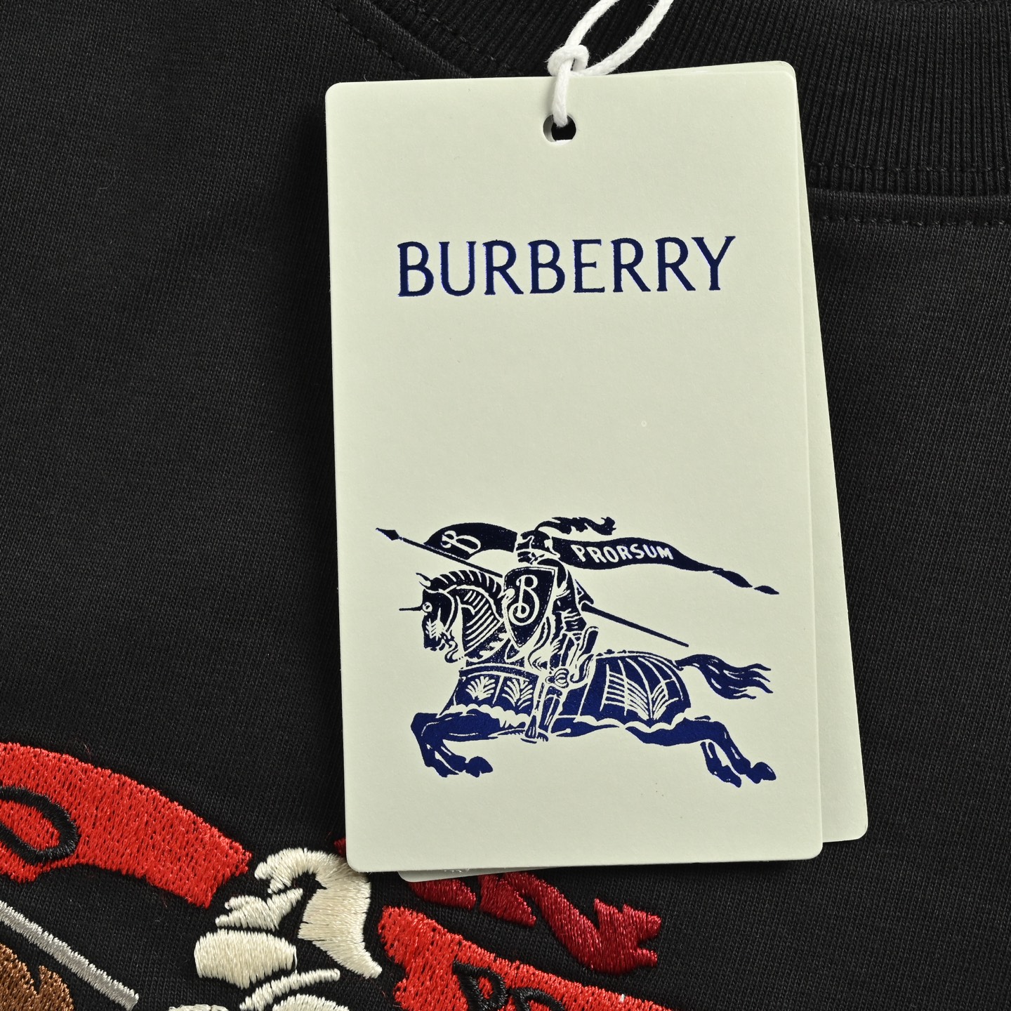 Burberry 25ss colorblocked warhorse knight embroidered short sleeve