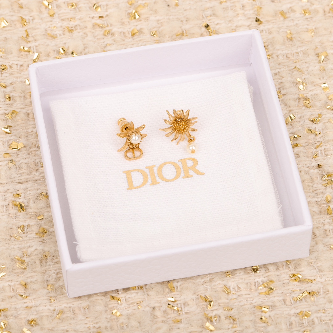 Dior Sunflower CD Earrings