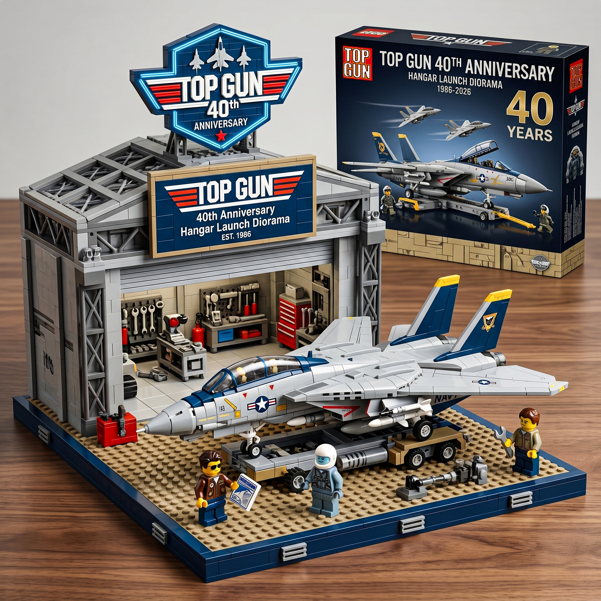 ✈️ Top Gun 40th Anniversary LEGO Hangar Diorama Set 🛫