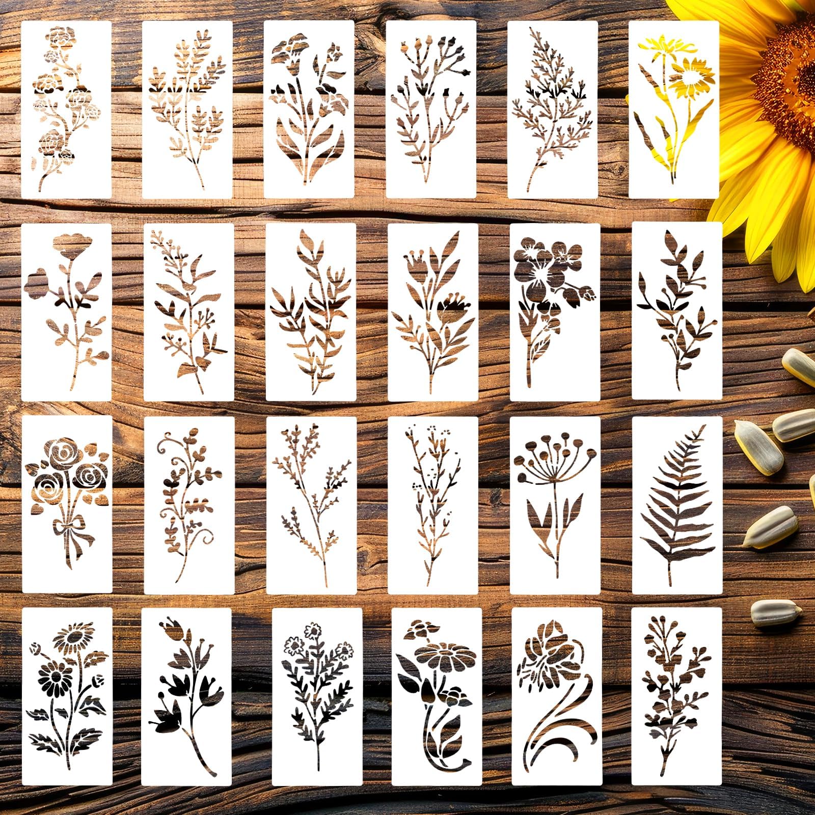 💐🌸 Reusable Botanical Flower Stencils 🏠