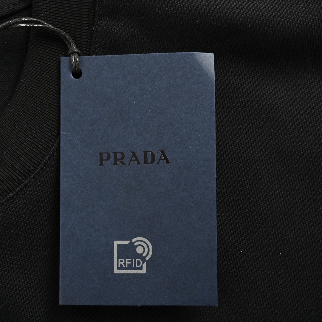 Prada 24Fw obscure toothbrush embroidered logo long-sleeved T-shirt