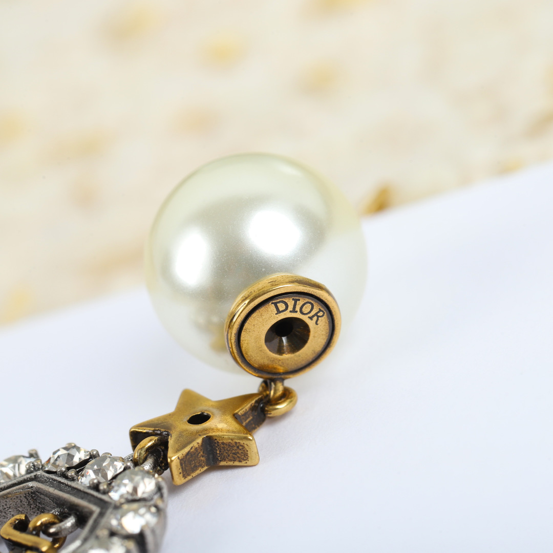 Dior Vintage Gold Diamond Earrings