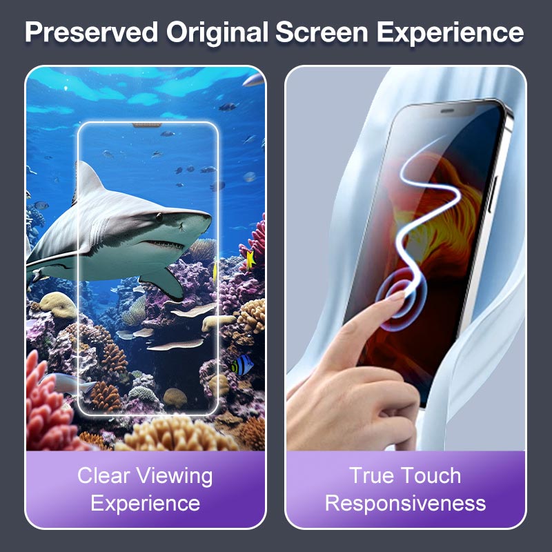 Quick-Apply Anti-Dust and Blue Light Screen Privacy Protector for iPhone