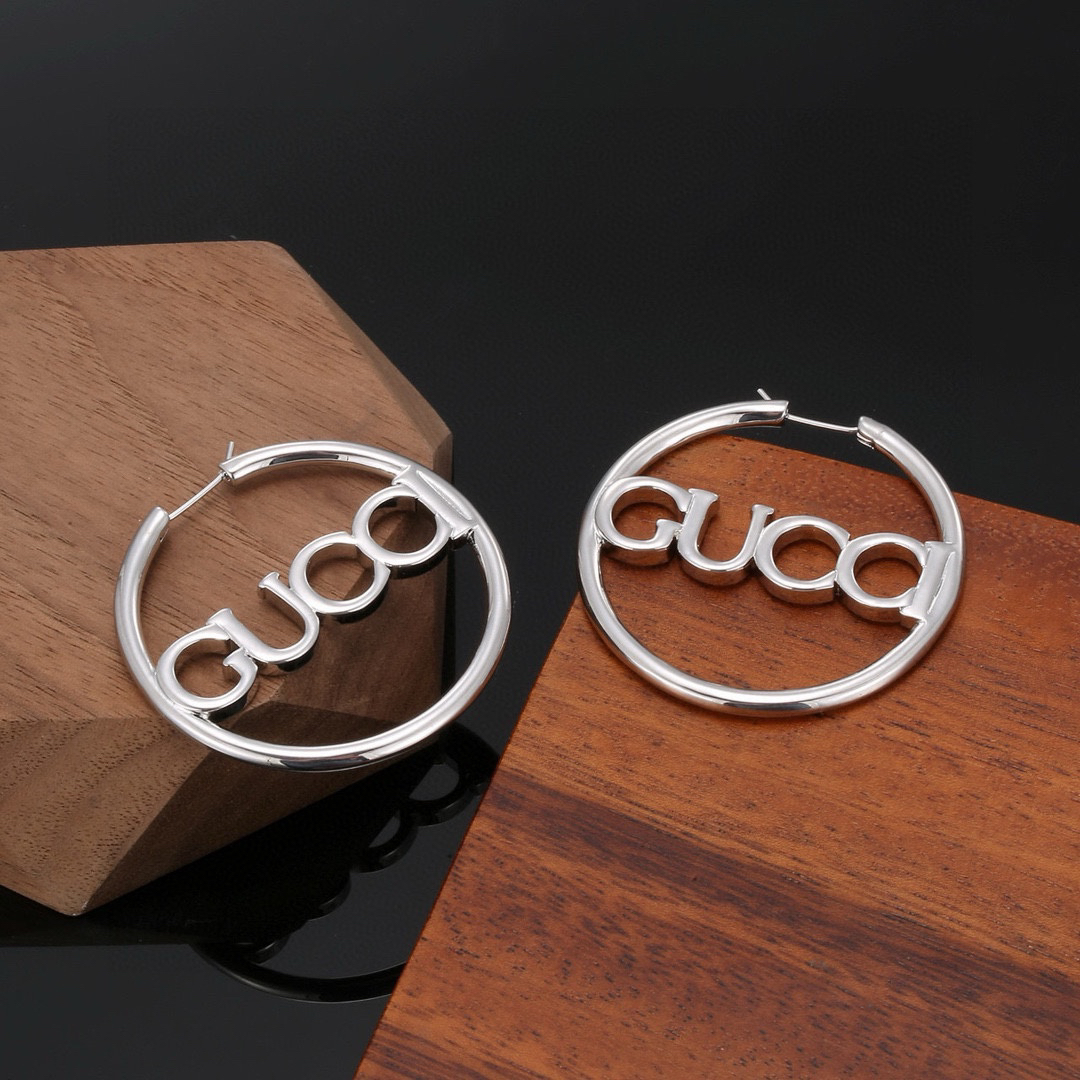 GUCCi font hoop earrings