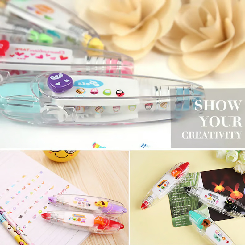 🌷DIY Cute Animals Press Type Decorative Pen