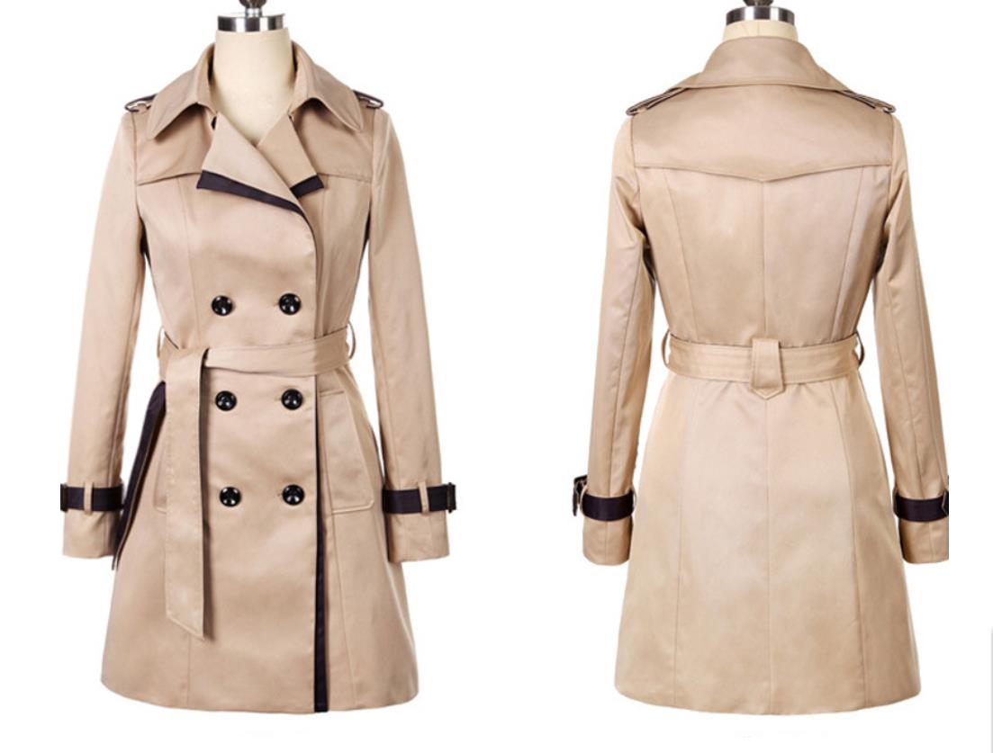 Korean Style Slim Fit Trench Coat for Women