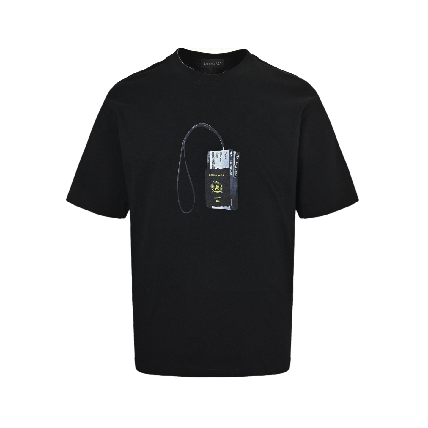 Balenciaga Airline Ticket Passport Printed Short Sleeve