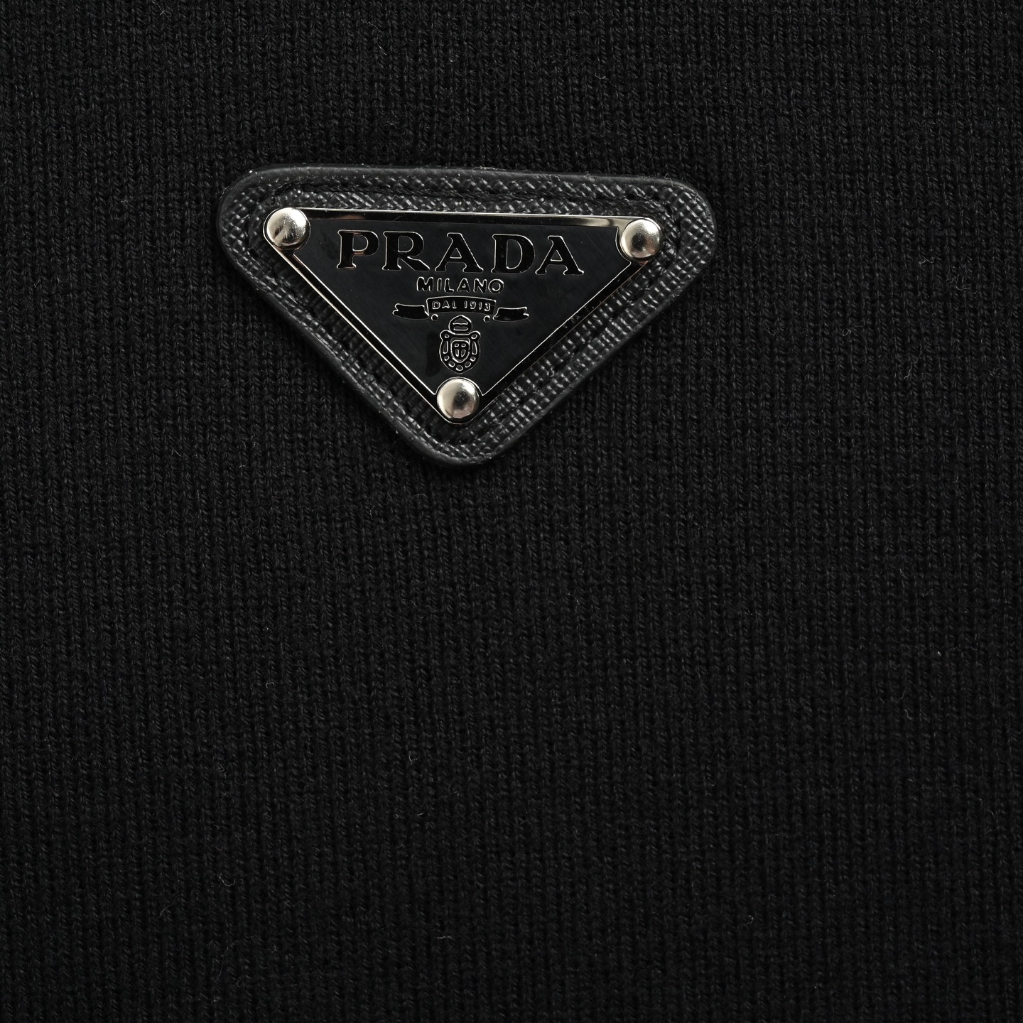 Prada triangle logo knitted Polo short sleeve