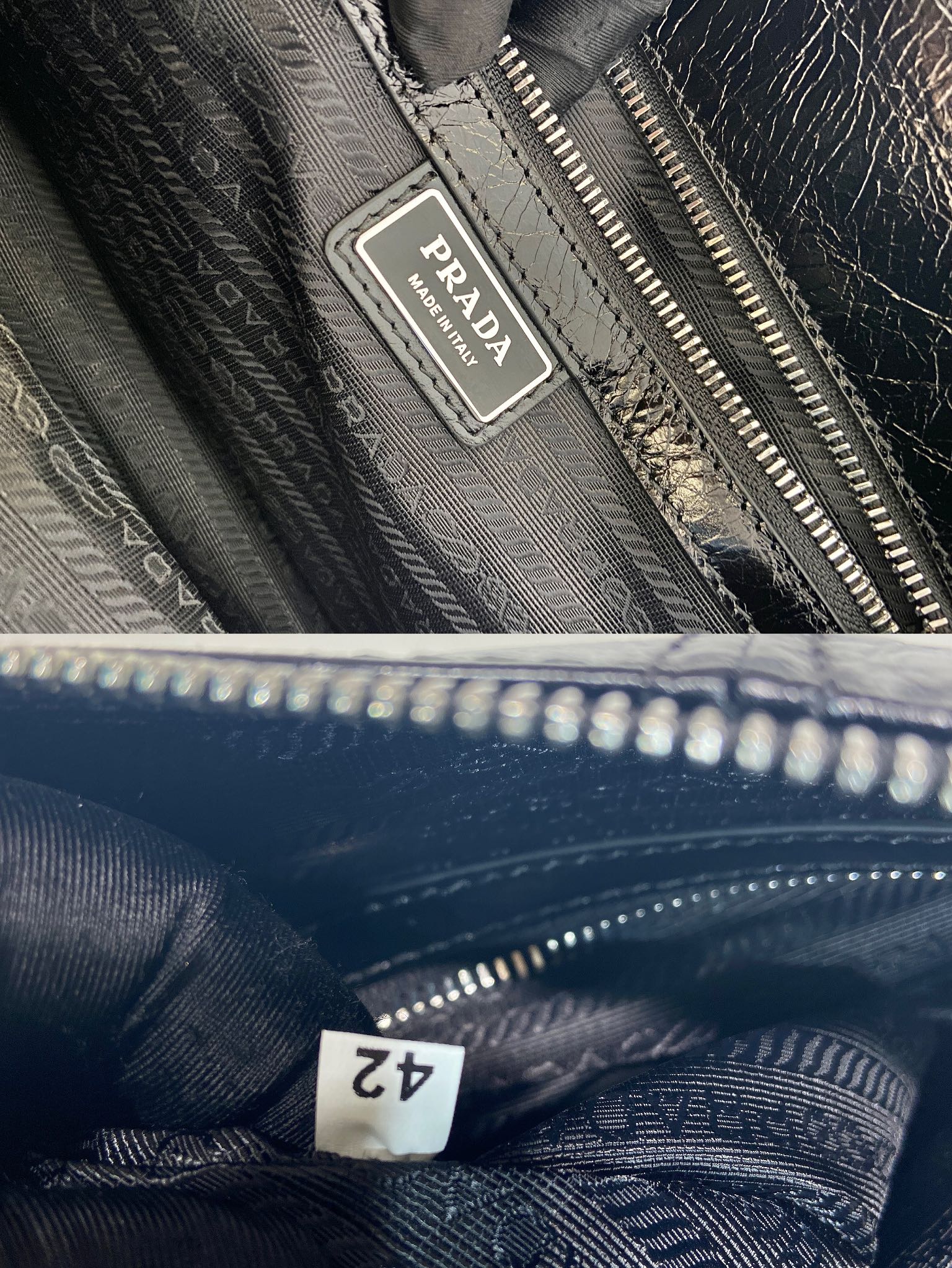 Prada waxed leather messenger bag 2VH187