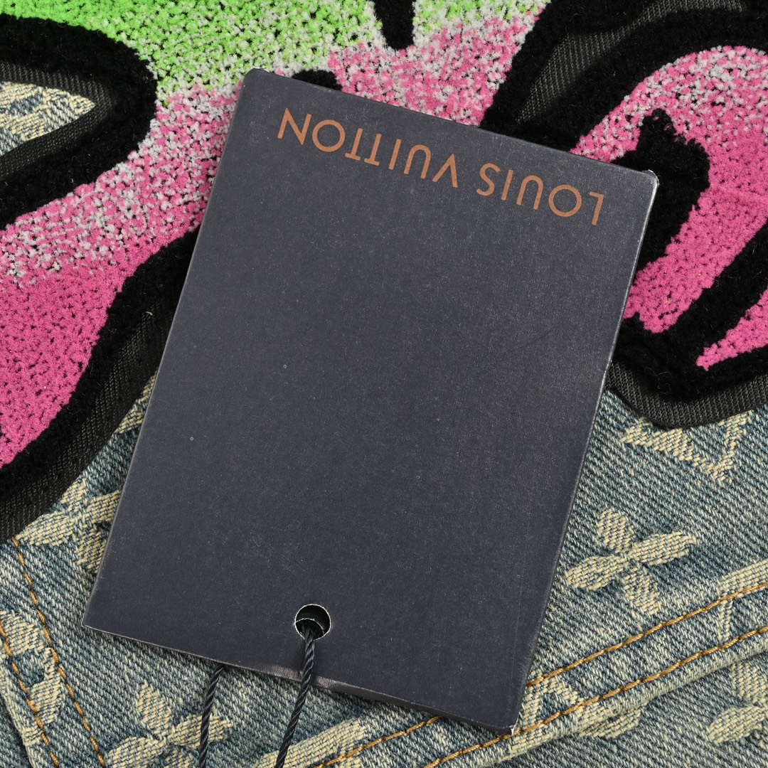 Louis Vuitton Gradient Flocked Lettering Jeans