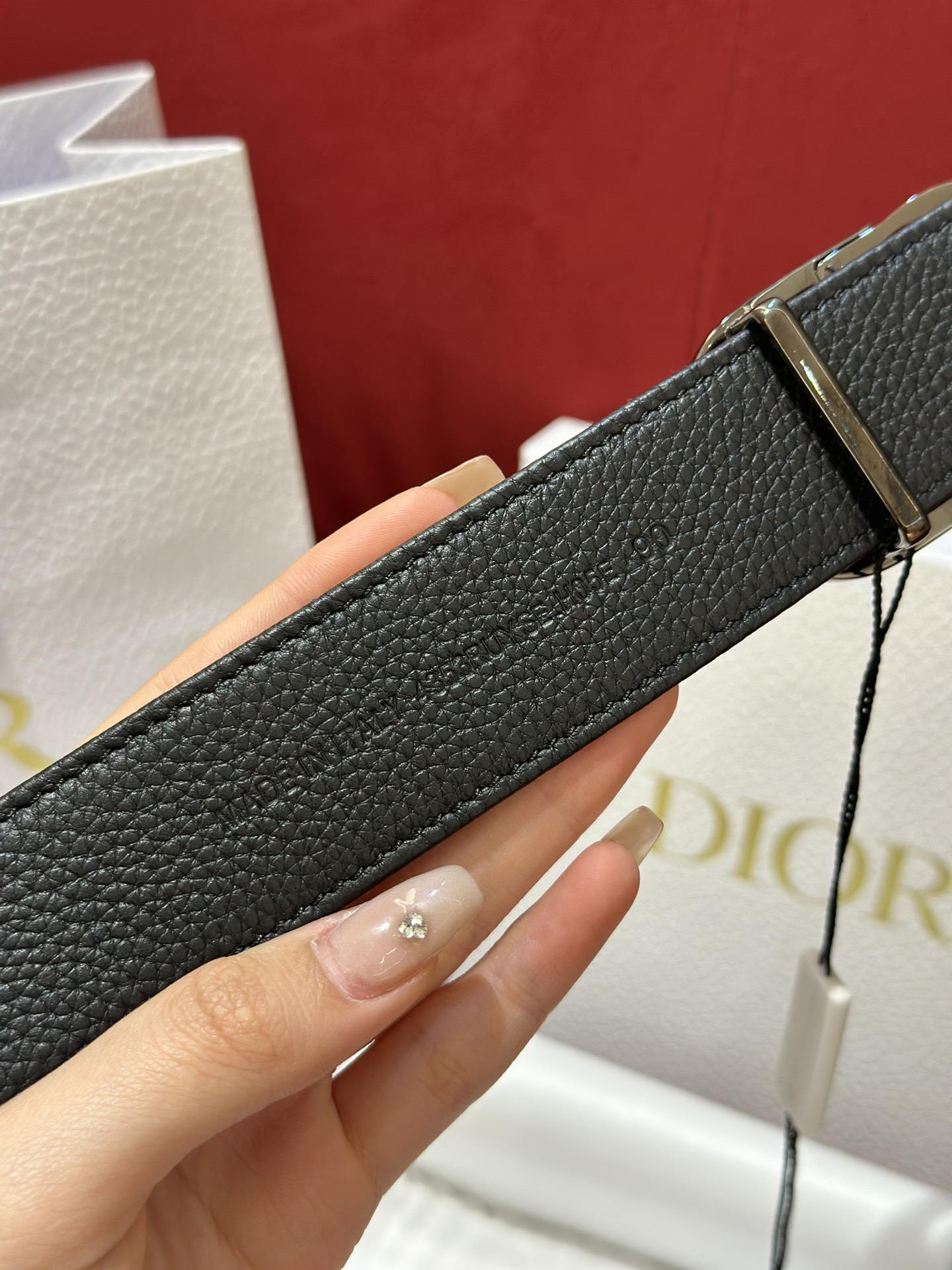 Dior CD Buckle Canvas Leather Belt 3.5CM Width