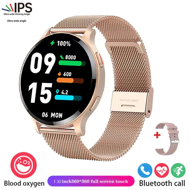 New women's Smartwatch 1.35inch full screen Touch HD Bluetooth Call Women's Health heart rate monitor waterproof smartwatch