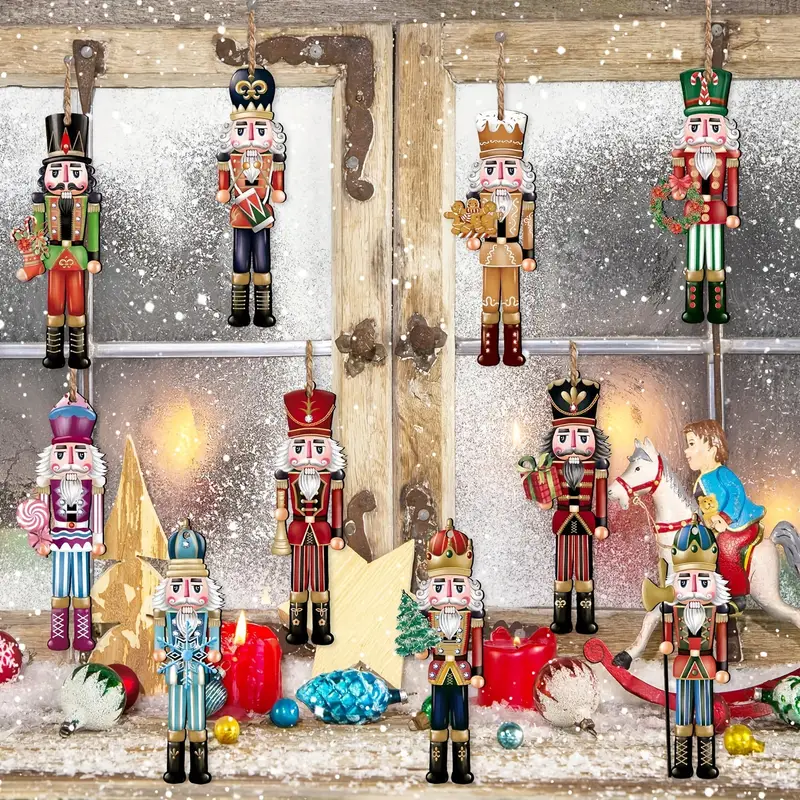 On Sale🔥12pcs/Set Christmas Hanging Wooden Soldier Nutcracker Decoration-11cm/4.33in