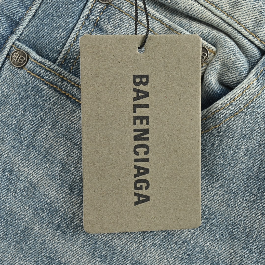 Balenciaga 24Fw Pocket Multi-Logo Print Jeans