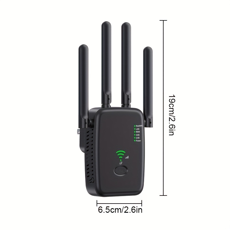 WiFi Extender 1200Mbps WiFi Signal Booster, Used For Home Office, Dual-band 2.4G/5G Outdoor Signal Amplifier Reapter AP Router