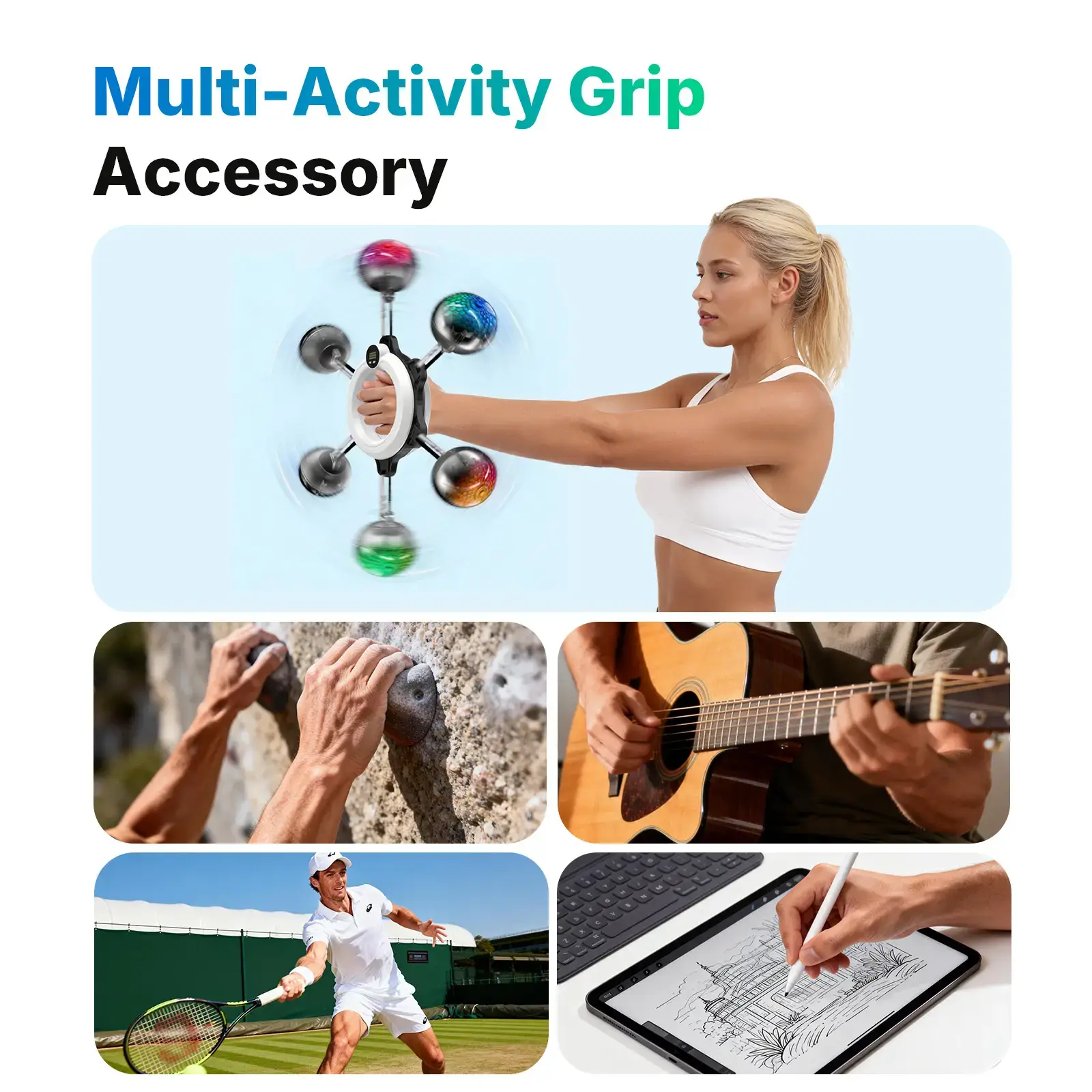 360° Rotating Wrist & Forearm Trainer for Men and Women, Upper Body Strength Tool for Arms, Shoulders & Chest, Portable Home and Gym Fitness Equipment