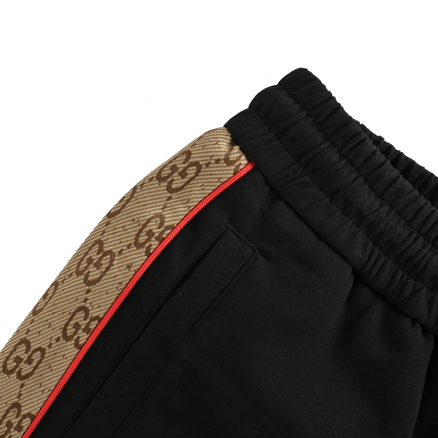 Gucci 25ss red edge jacquard ribbon shorts