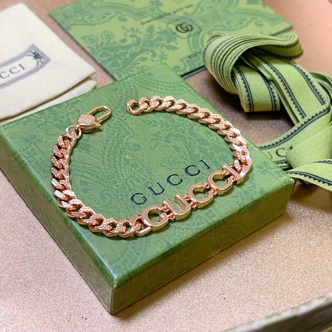 Gucci Font Rose Gold Bracelet