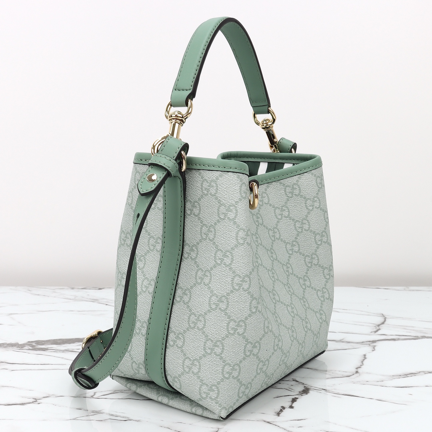 Gucci GG Emblem small bucket bag 815118 FAD6L 8458