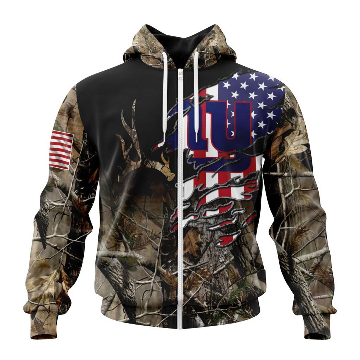 NEW YORK GIANTS 3D HOODIE CAMO REALTREE HUNTING