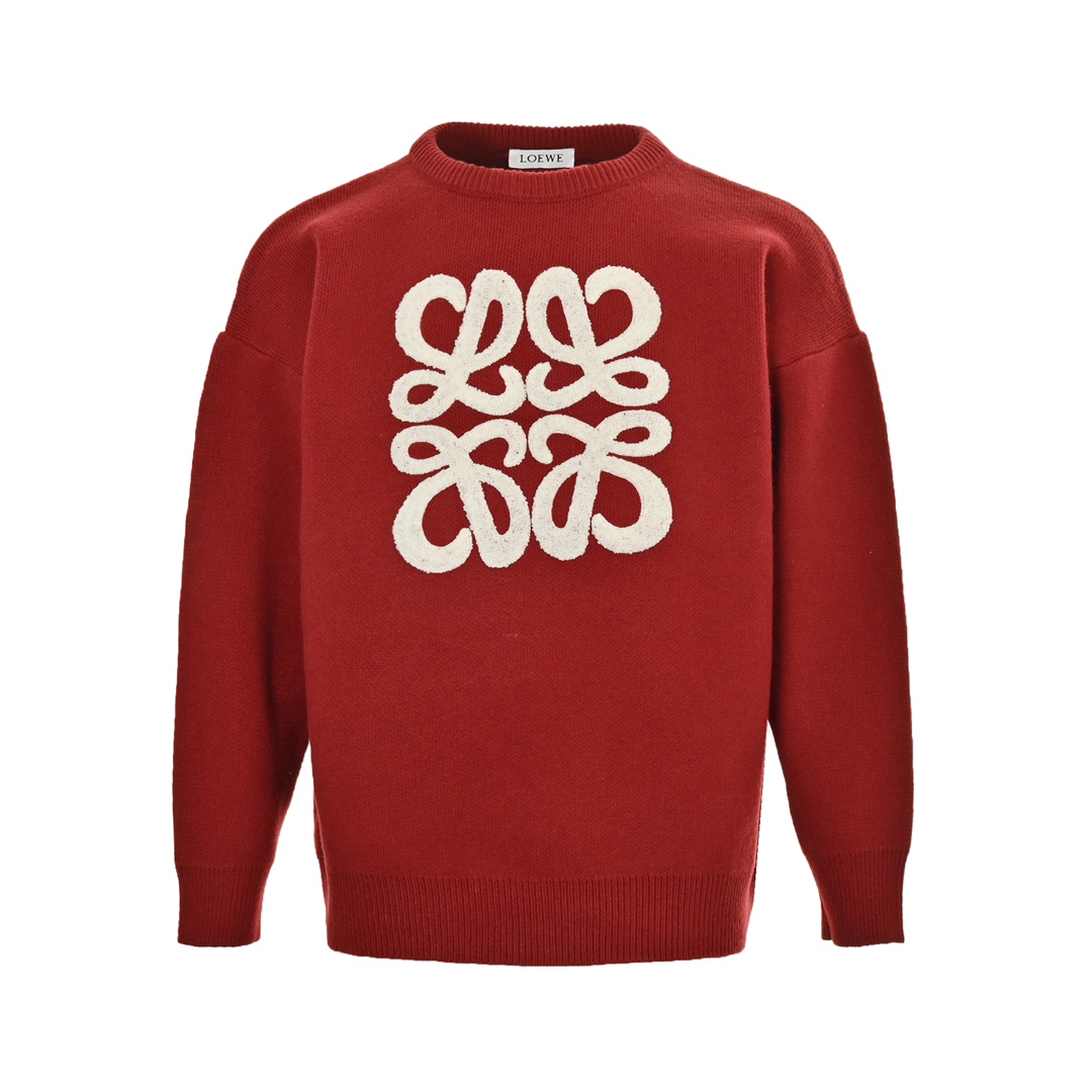 Loewe 24Fw terry patch logo crewneck sweater