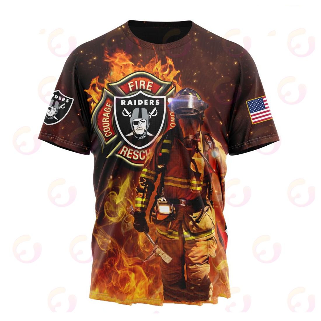 LAS VEGAS RAIDERS HONOR FIREFIGHTERS – FIRST RESPONDERS 3D HOODIE