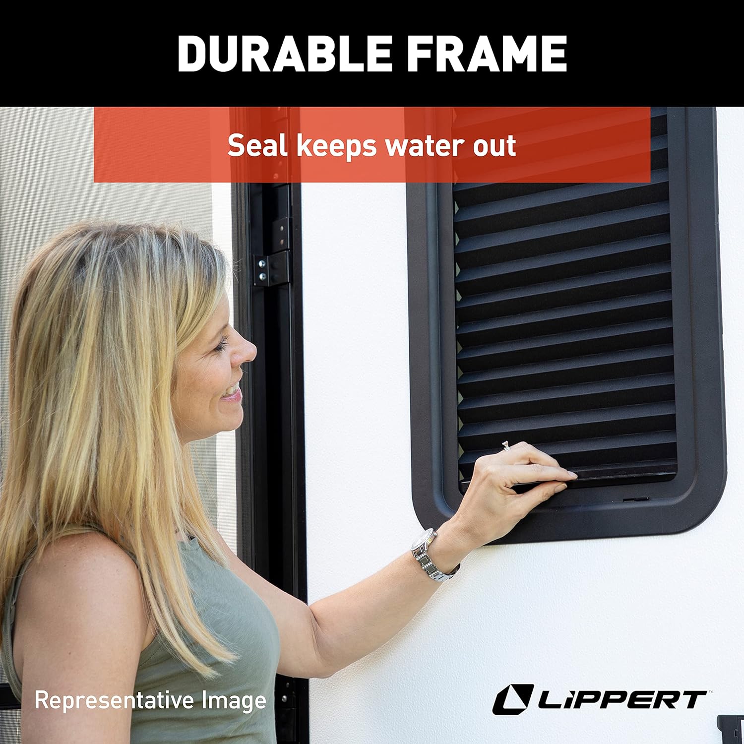 Lippert Components Thin Shade Complete Window Kit for RV Entry Doors