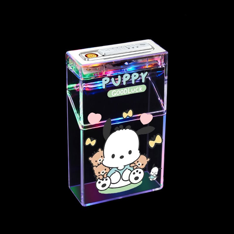 Cute cartoon lighter case with igniter device 20Pcs Ordinary Lighter Case with flashing