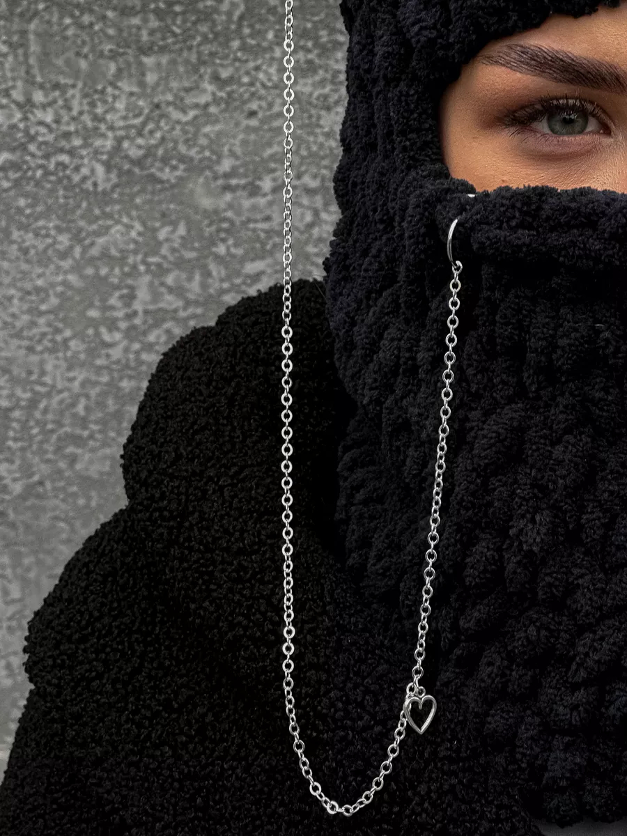 💖 Valentine's Day Sale 49% OFF 💖 Plush Chunky Knit Balaclava with Ears(Including Chain & Pendant)