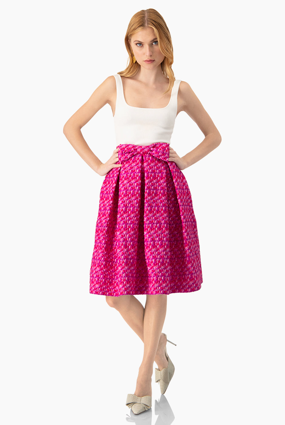 Falda midi con pretina