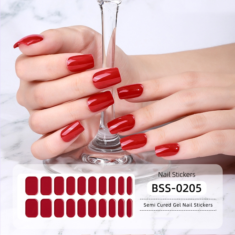 HOT SALE🔥Semicured UV Gel Nail Sticker Kit, Set Of 20-22 Pcs Nail Wraps