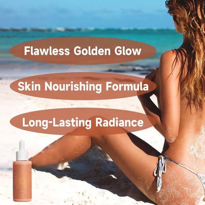 Sunless Tanning Drops-Drops naturally boost melanin to enhance your natural skin tone for a sun-kissed glow🏖️