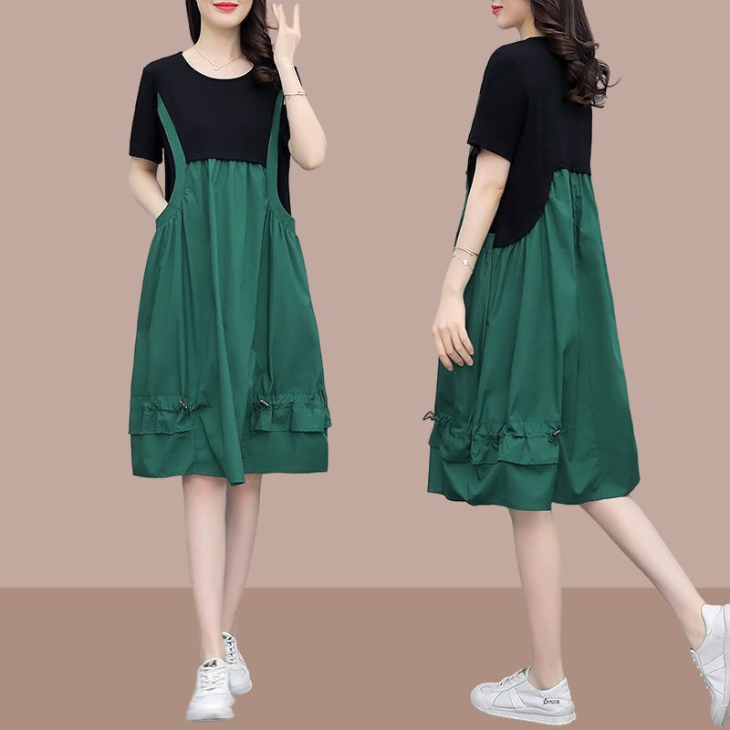 Waist-length a-line straps show thin dress