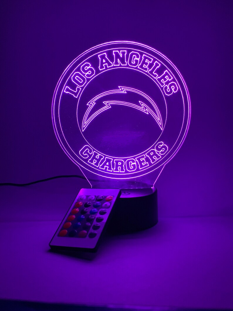 LOS ANGELES CHARGERS 3D LAMP PERSONALIZED