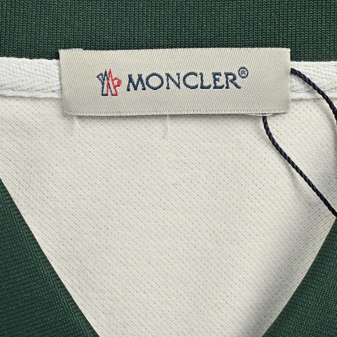 Moncler 24ss running man embroidered Polo short sleeve