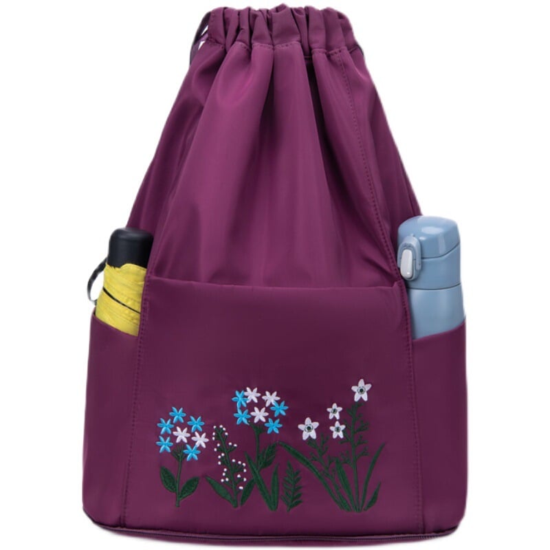 🔥49% OFF🔥Foldable Waterproof Drawstring Large Capacity Embroidered Backpack